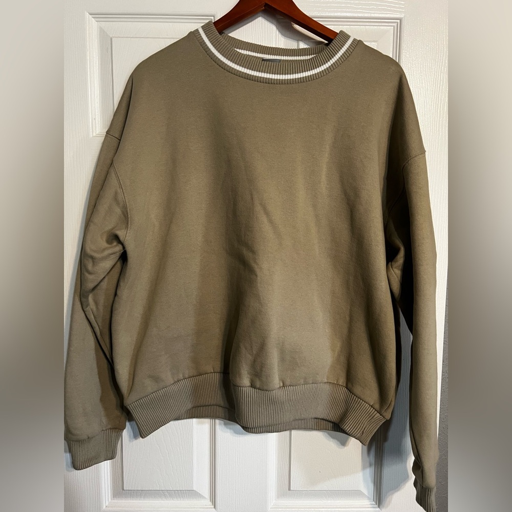 Zara Tannish Olive Crewneck Sweatshirt